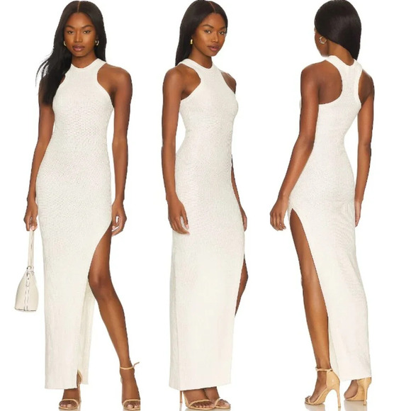 SER.O.YA Ira Off White Sweater Maxi Dress 22237 - Picture 1 of 10